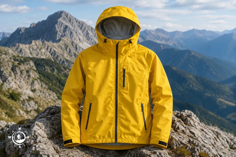 Ελαφρύ αδιάβροχο και αντιανεμικό jacket για πεζοπορία στο βουνό