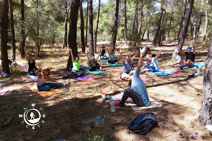 Ομαδική πρακτική yoga στο αισθητικό δάσος Υμηττού