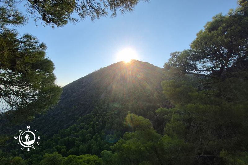 Morning light over the volcanic landscape of Methana